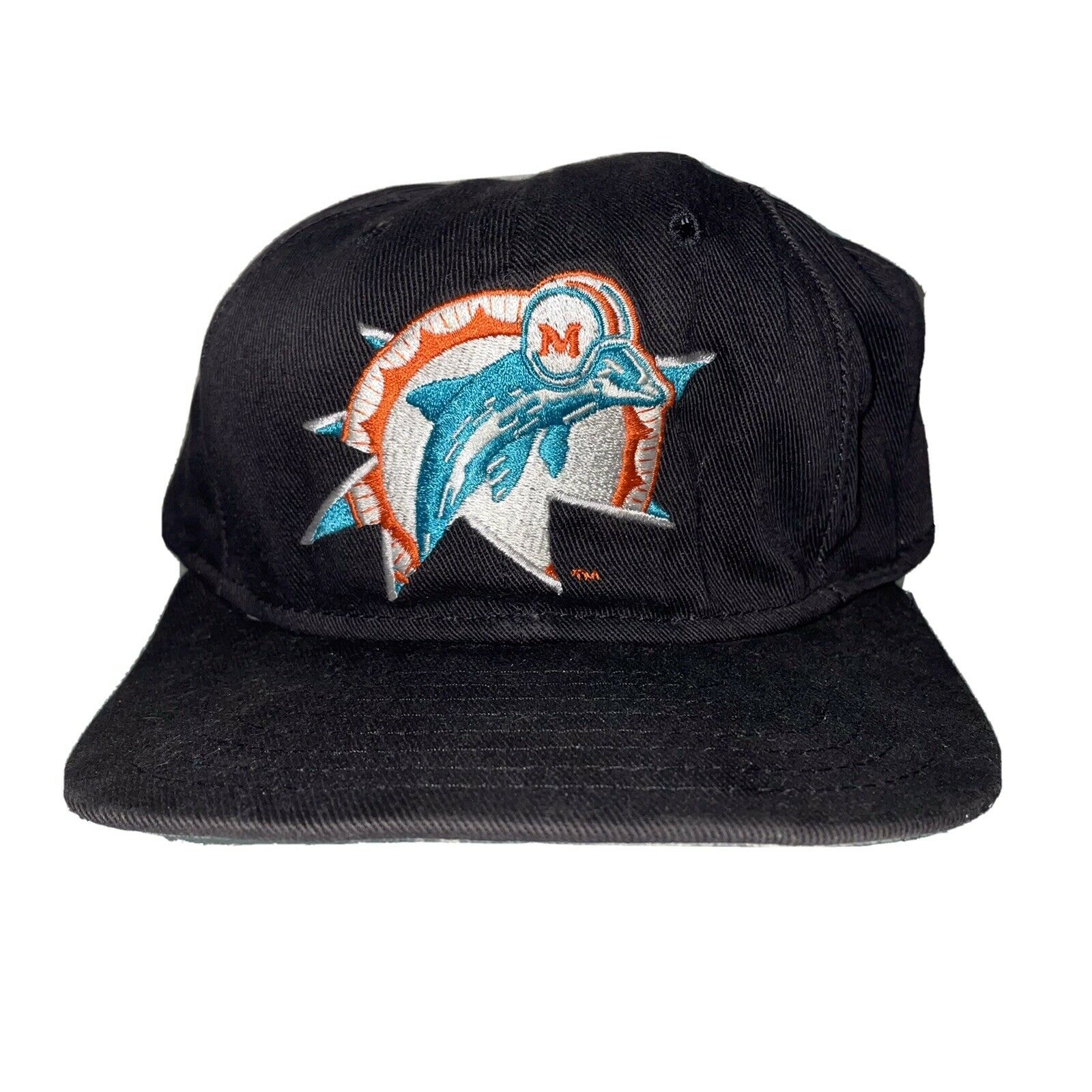 Vintage 70s 80s Miami Dolphins New Era Logo Strapback Hat Cap Made In Usa Nfl